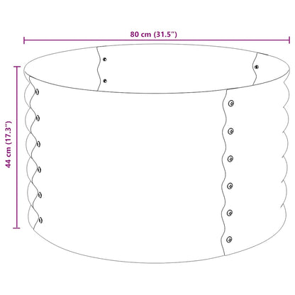 Canteiro/vaso elevado aço galvanizado 80x80x44 cm cinzento