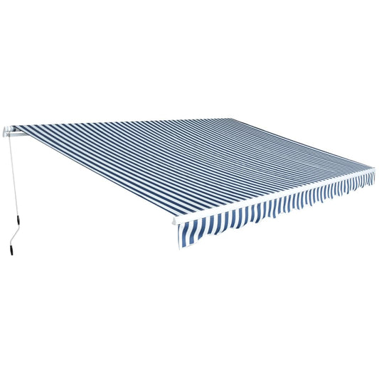 Toldo dobrável manual 450 cm azul/branco