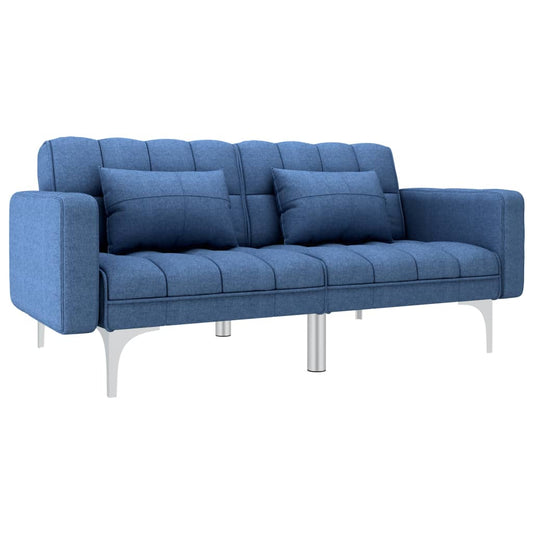 Sofá-cama tecido azul