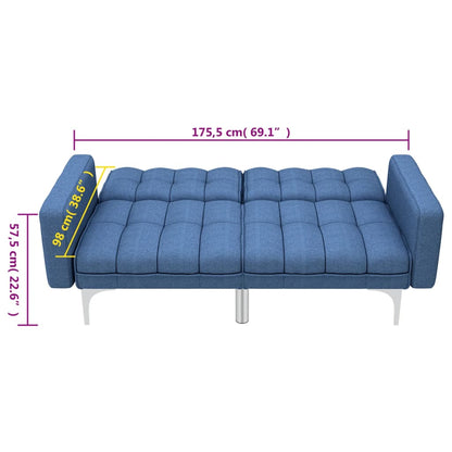 Sofá-cama tecido azul