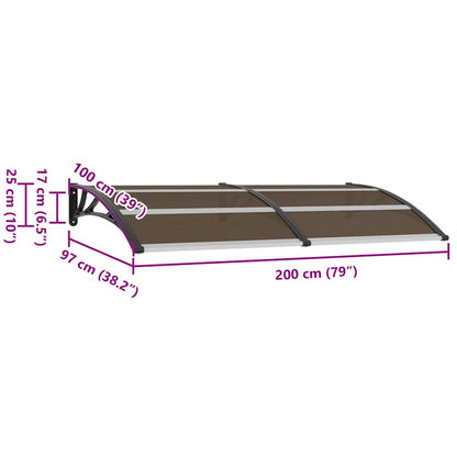 Toldo de porta 200x100 cm PC preto