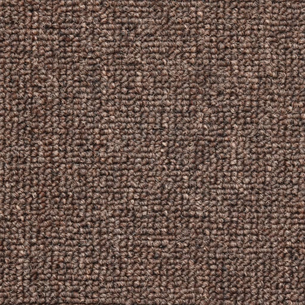 Tapetes de escada 15 peças 56x17x3 cm marrom café meio redondo