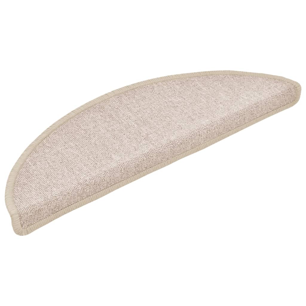Tapetes de escada 15 peças 56x17x3 cm cinza-claro semicircular