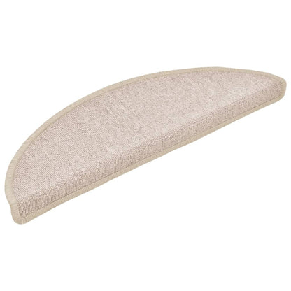 Tapetes de escada 15 peças 56x17x3 cm cinza-claro semicircular