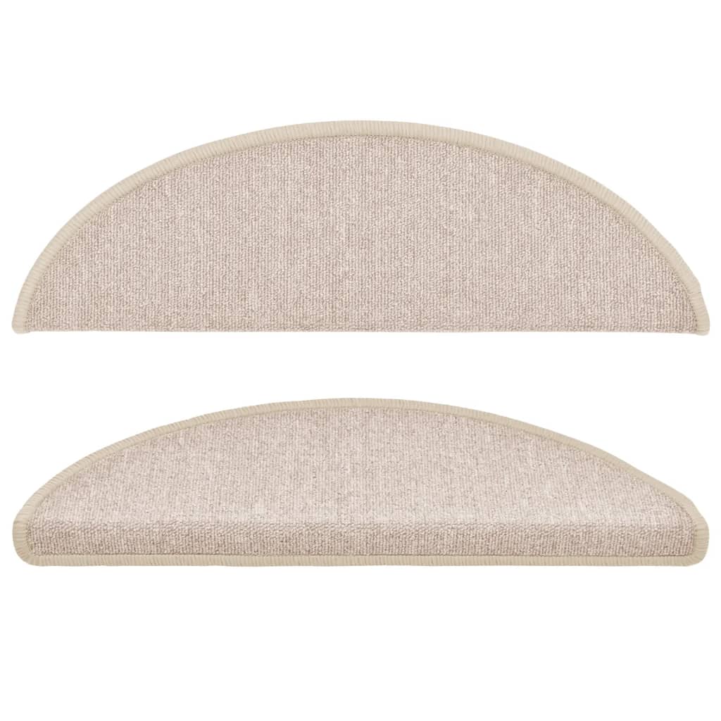 Tapetes de escada 15 peças 56x17x3 cm cinza-claro semicircular