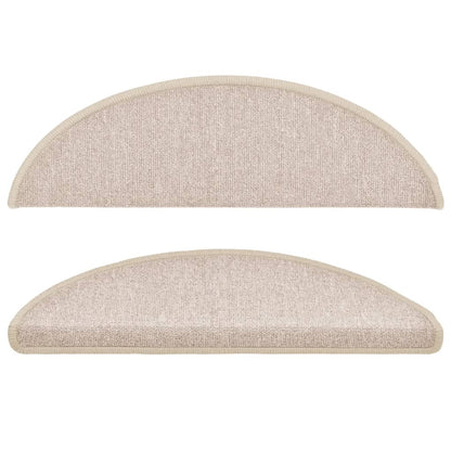 Tapetes de escada 15 peças 56x17x3 cm cinza-claro semicircular