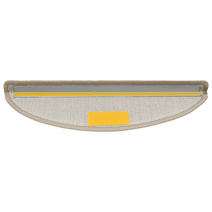 Tapetes de escada 15 peças 56x17x3 cm cinza-claro semicircular