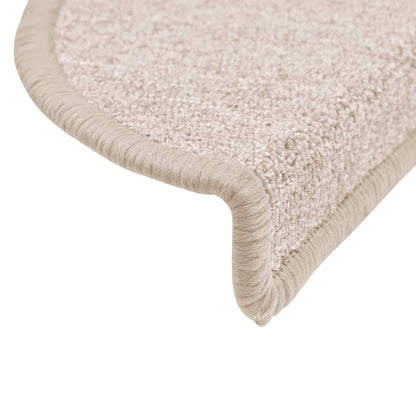 Tapetes de escada 15 peças 56x17x3 cm cinza-claro semicircular