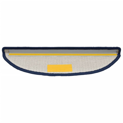 Tapetes de escada 15 peças 56x17x3 cm azul semicircular