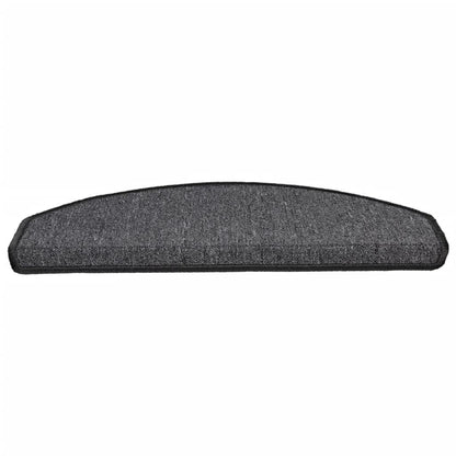 Tapetes de escada 15 peças 65x24x4 cm antracite meio redondo grande