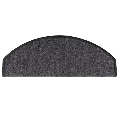 Tapetes de escada 15 peças 65x24x4 cm antracite meio redondo grande