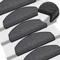 Tapetes de escada 15 peças 65x24x4 cm antracite meio redondo grande