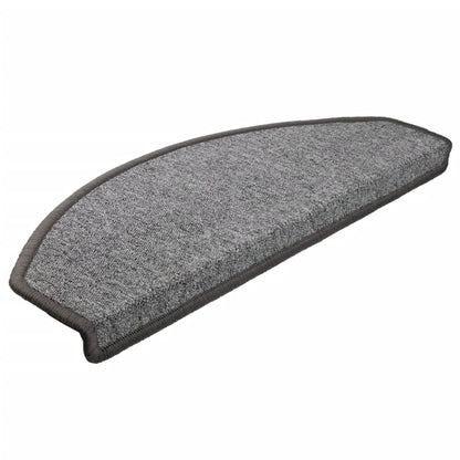 Tapetes de escada 15 peças 65x24x4 cm cinza escuro semicircular grande