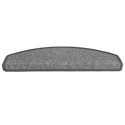 Tapetes de escada 15 peças 65x24x4 cm cinza escuro semicircular grande