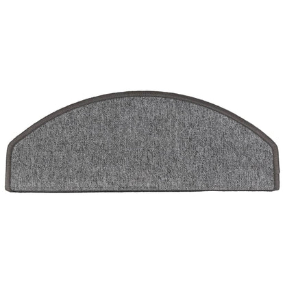 Tapetes de escada 15 peças 65x24x4 cm cinza escuro semicircular grande