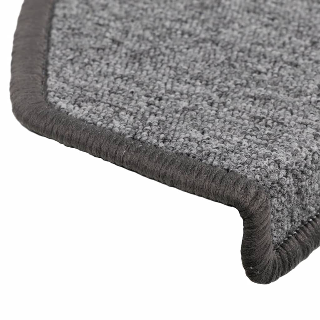 Tapetes de escada 15 peças 65x24x4 cm cinza escuro semicircular grande