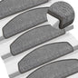Tapetes de escada 15 peças 65x24x4 cm cinza escuro semicircular grande