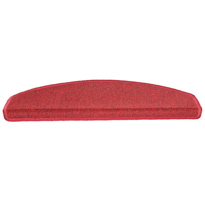 Tapetes de escada 15 peças 65x24x4 cm Bordeaux meio redondo grande