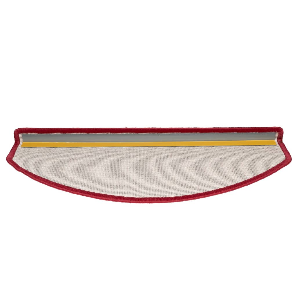 Tapetes de escada 15 peças 65x24x4 cm Bordeaux meio redondo grande