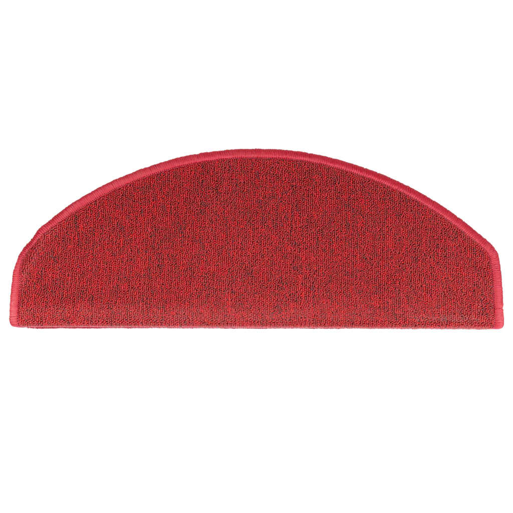 Tapetes de escada 15 peças 65x24x4 cm Bordeaux meio redondo grande