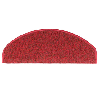 Tapetes de escada 15 peças 65x24x4 cm Bordeaux meio redondo grande