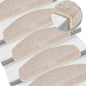 Tapetes de escada 15 peças 65x24x4 cm cinza-claro semicircular grande
