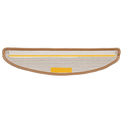 Tapetes de escada 15 peças 56x17x3 cm bege semicircular