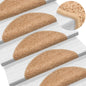 Tapetes de escada 15 peças 56x17x3 cm bege semicircular