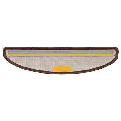 Tapetes de escada 15 peças 56x17x3 cm marrom semicircular