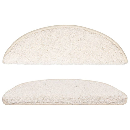 Tapetes de escada 15 peças 56x17x3 cm branco semicircular