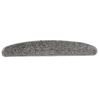 Tapetes de escada 15 peças 65x21x4 cm cinza semicircular grande