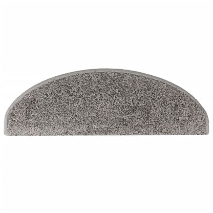 Tapetes de escada 15 peças 65x21x4 cm cinza semicircular grande