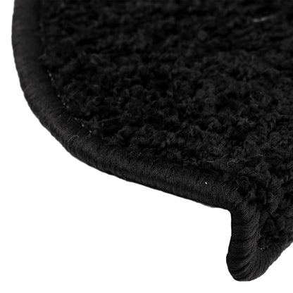 Tapetes de escada 15 peças 65x21x4 cm pretos semicirculares grandes