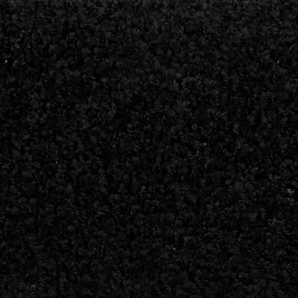 Tapetes de escada 15 peças 65x21x4 cm pretos semicirculares grandes