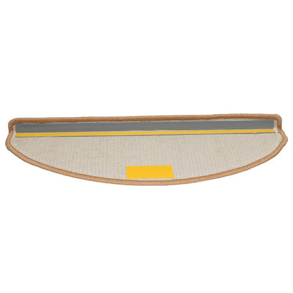 Tapetes de escada 15 peças 65x21x4 cm bege semicircular grande