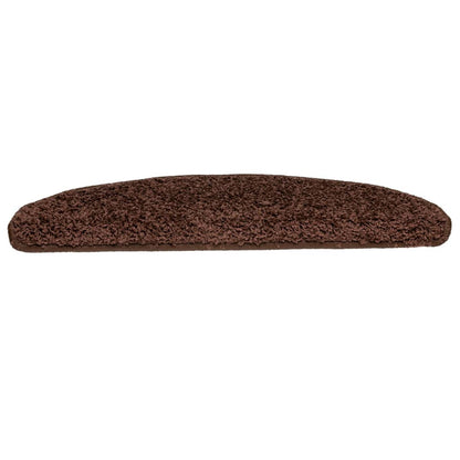 Tapetes de escada 15 peças 65x21x4 cm marrom semicircular grande