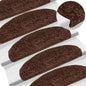 Tapetes de escada 15 peças 65x21x4 cm marrom semicircular grande