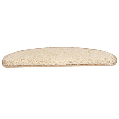 Tapetes de escada 15 peças 65x21x4 cm creme semicircular grande