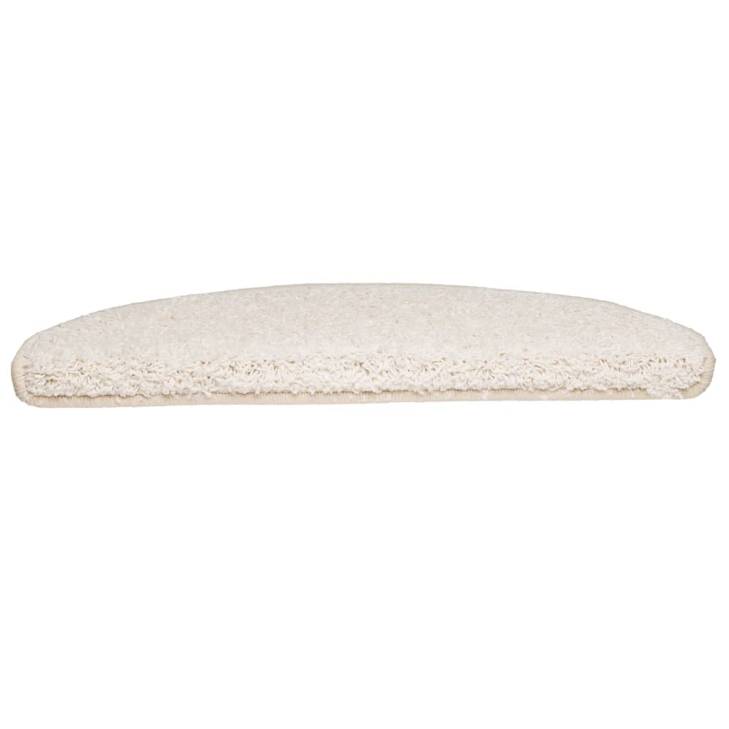 Tapetes de escada 15 peças 65x21x4 cm branco semicircular grande