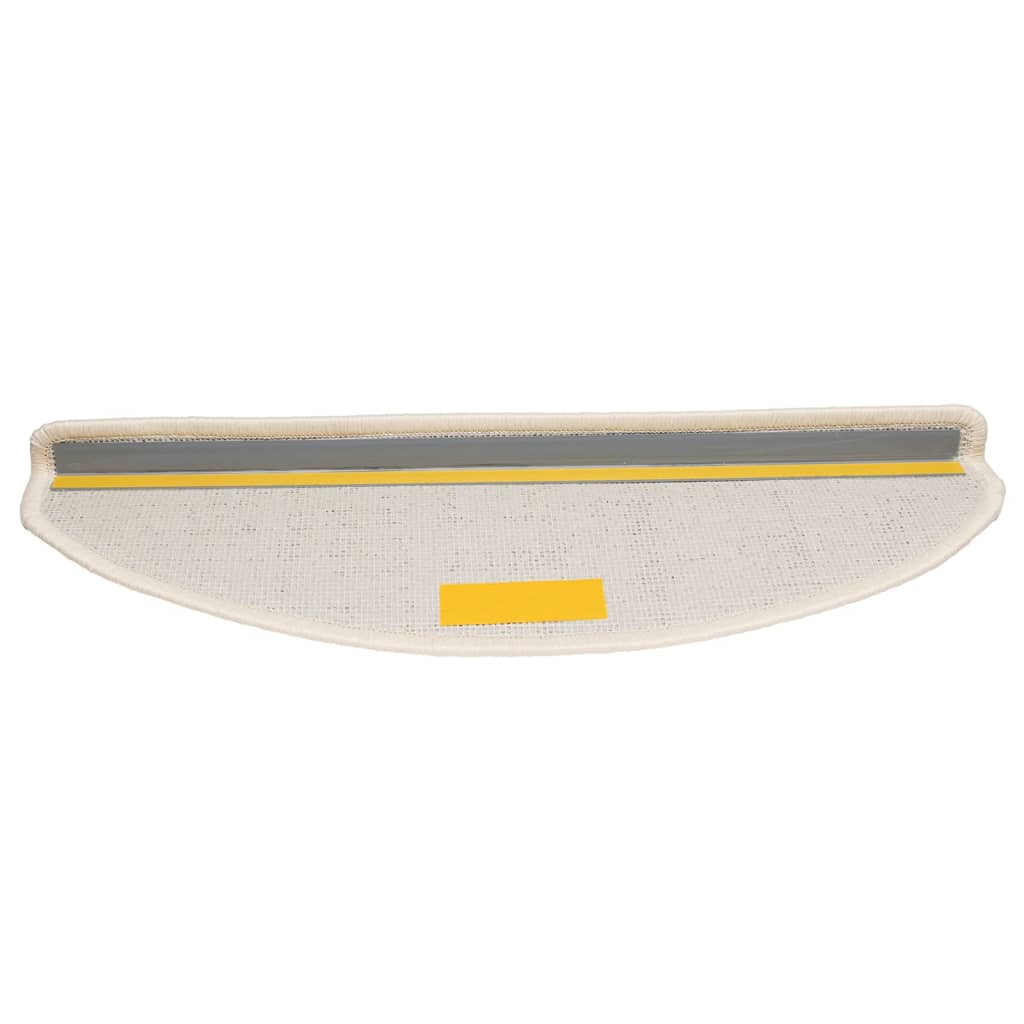 Tapetes de escada 15 peças 65x21x4 cm branco semicircular grande