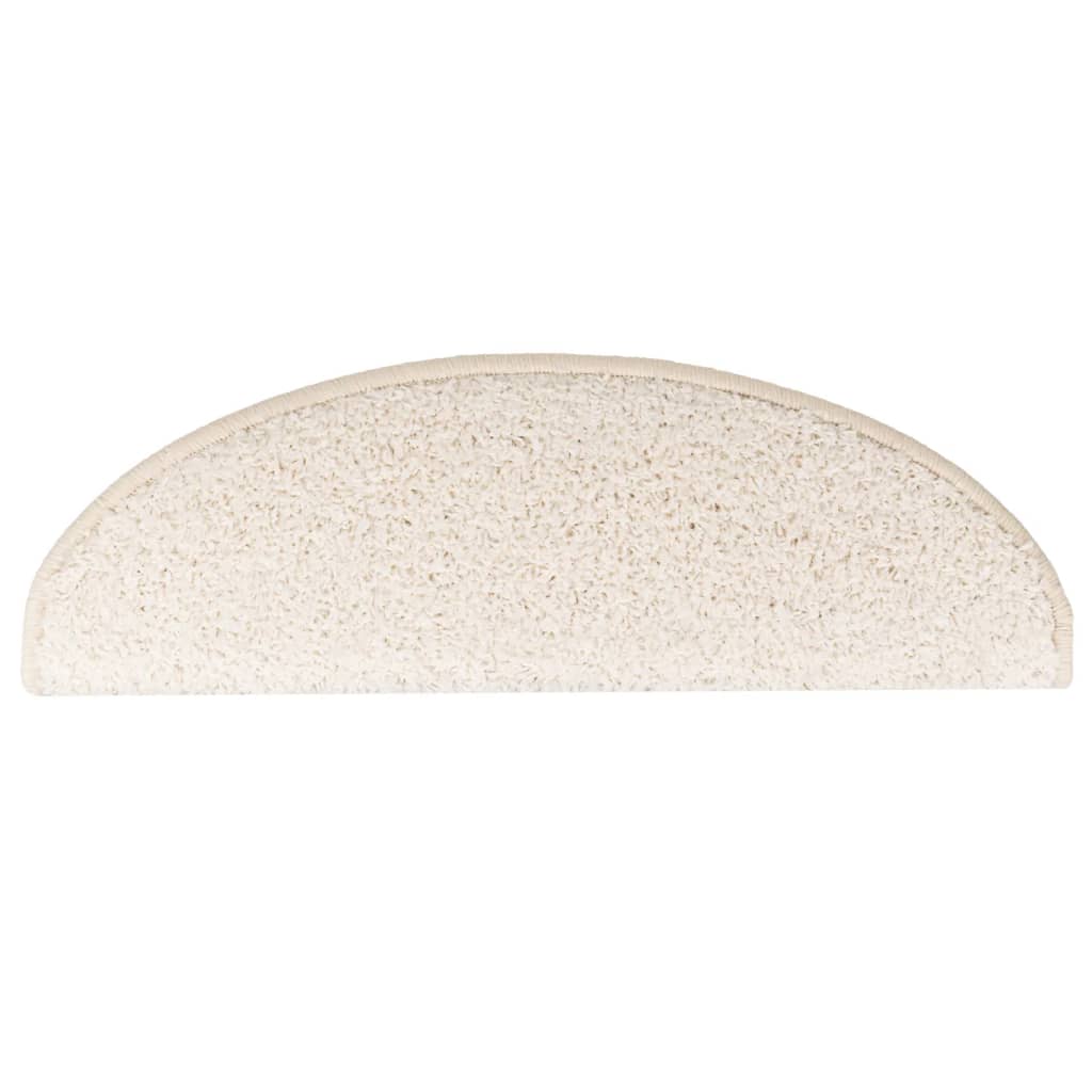 Tapetes de escada 15 peças 65x21x4 cm branco semicircular grande