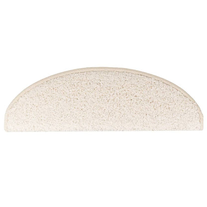 Tapetes de escada 15 peças 65x21x4 cm branco semicircular grande