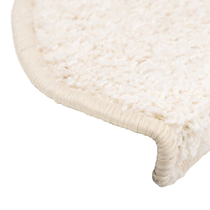 Tapetes de escada 15 peças 65x21x4 cm branco semicircular grande