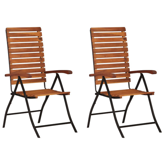 Cadeiras de jardim reclináveis 2 pcs madeira de acácia maciça