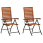 Cadeiras de jardim reclináveis 2 pcs madeira de acácia maciça