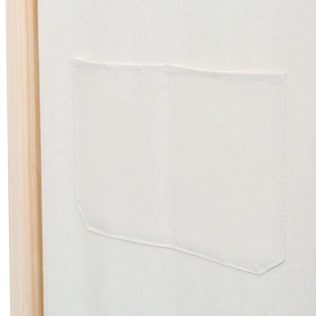 Divisória de quarto com 4 painéis 160x170x4 cm tecido cor creme