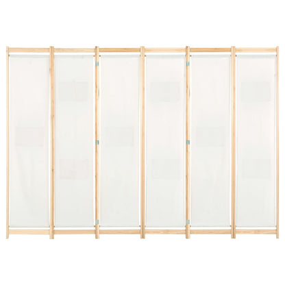 Divisória de quarto com 6 painéis 240x170x4 cm tecido cor creme