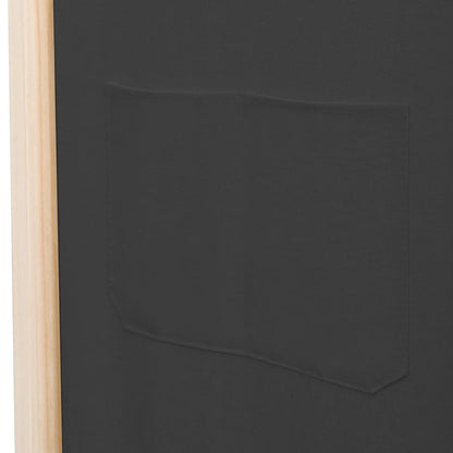 Divisória de quarto com 5 painéis 200x170x4 cm tecido cinzento