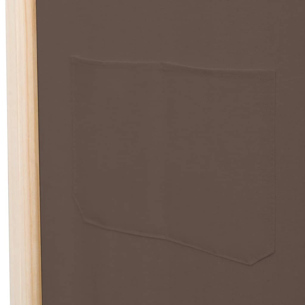Divisória de quarto com 5 painéis 200x170x4 cm tecido castanho