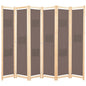 Divisória de quarto com 6 painéis 240x170x4 cm tecido castanho